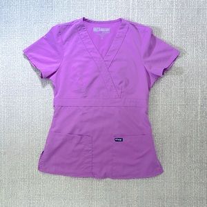 Women Grey’s Anatomy mock wrap scrub top